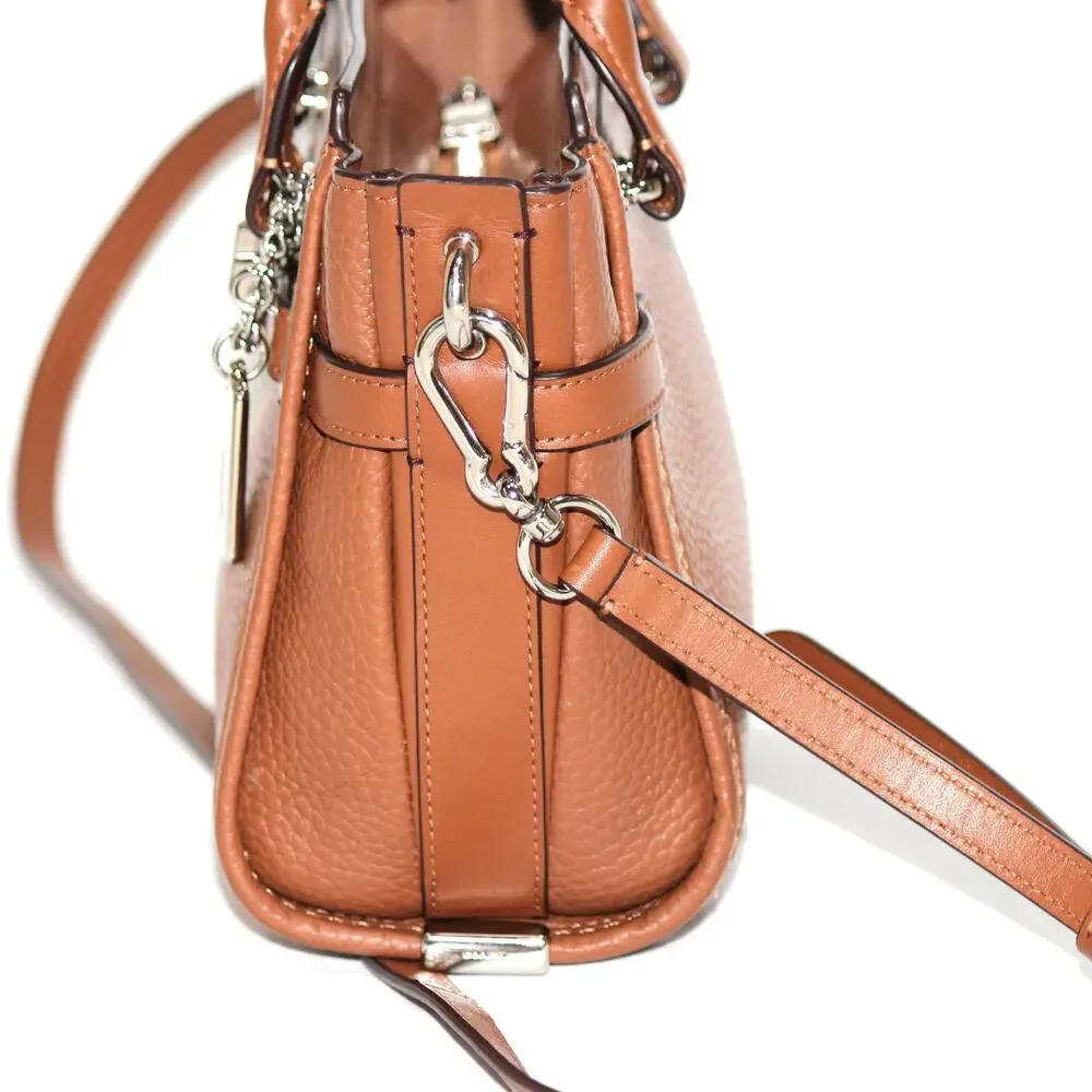 Coach Swagger Pebbled Brown Leather Satchel Bag